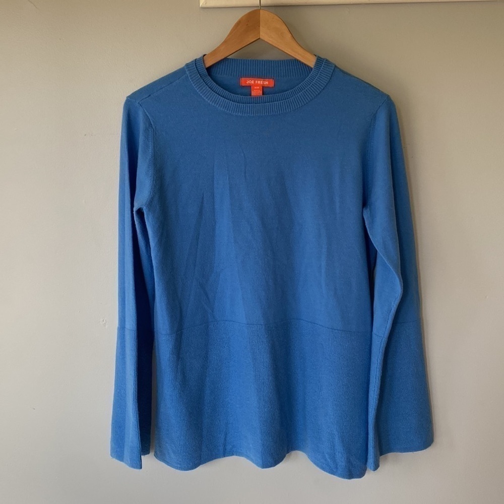 JOE FRESH cobalt blue knit sweater with wide sleeves